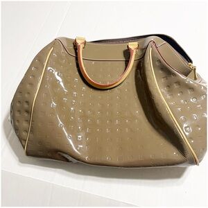Arcadia Olive Patent Leather Large 16x13 Tote/Speedy with Gold Trim Versatile